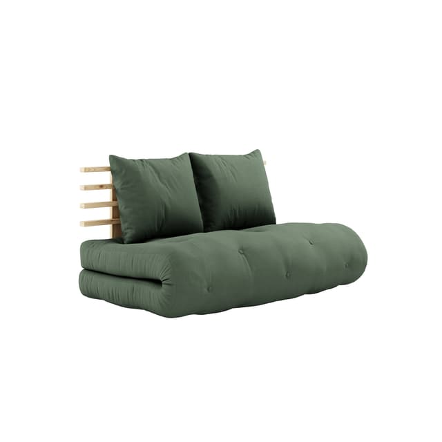 Shin Sano Bäddsoffa Natur/Olive Green 140cm