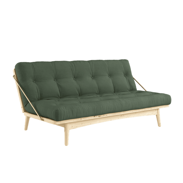 Folk Bäddsoffa Natur/Olive Green 190cm