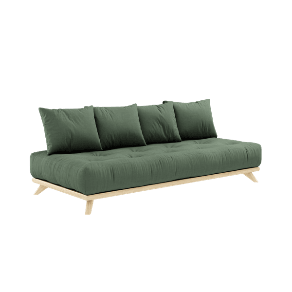 Senza Bäddsoffa Natur/Olive Green 200cm