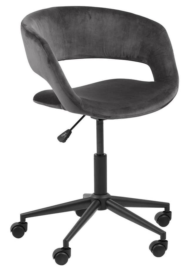 My Skrivbordstol Sammet Mörkgrå