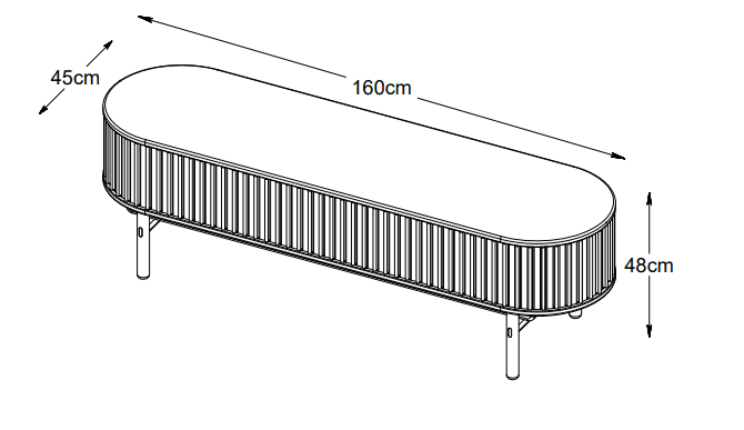 Alice TV-Bänk Natural Oak 160cm
