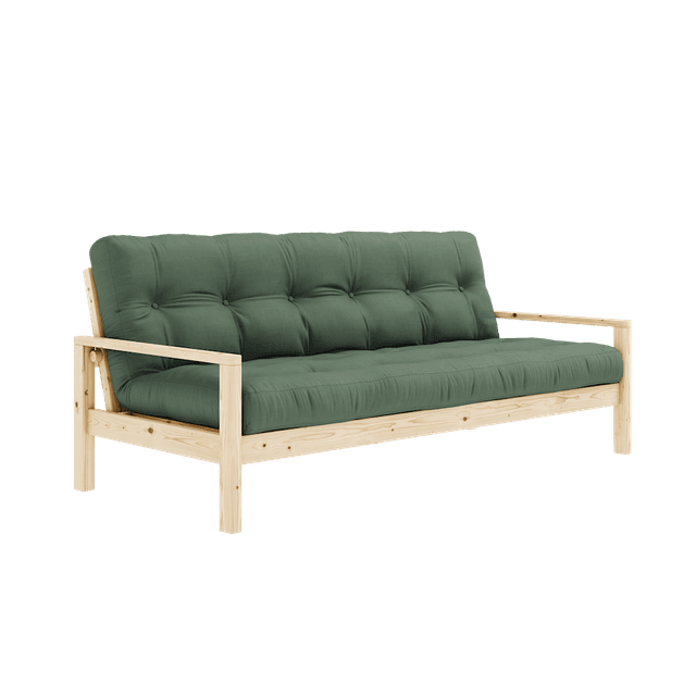 Knob Bäddsoffa Natur/Olive Green 190cm