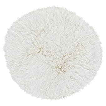 Fluffy Flokati Matta White Ø120