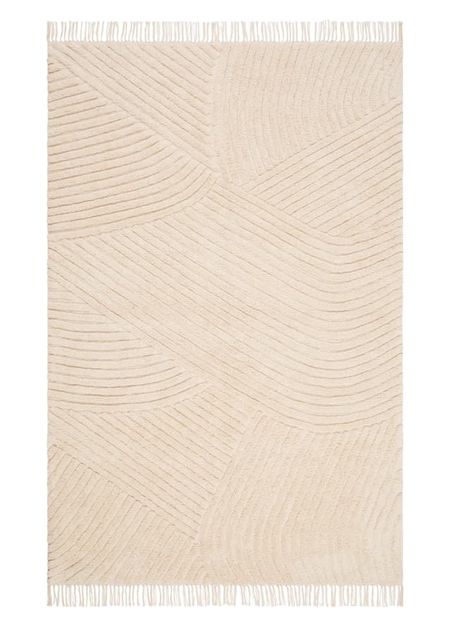 Chelsie Abstrakt Bomullsmatta Creme 200x300