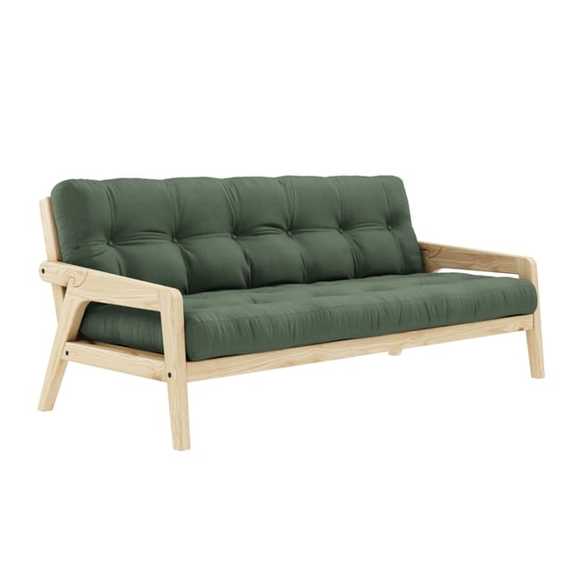 Grab Bäddsoffa Natur/Olive Green 204cm