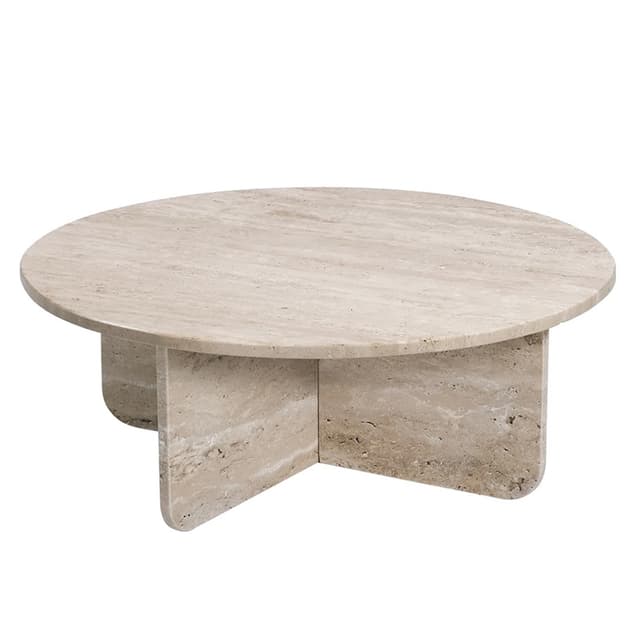 Travis Soffbord Travertin Ø85