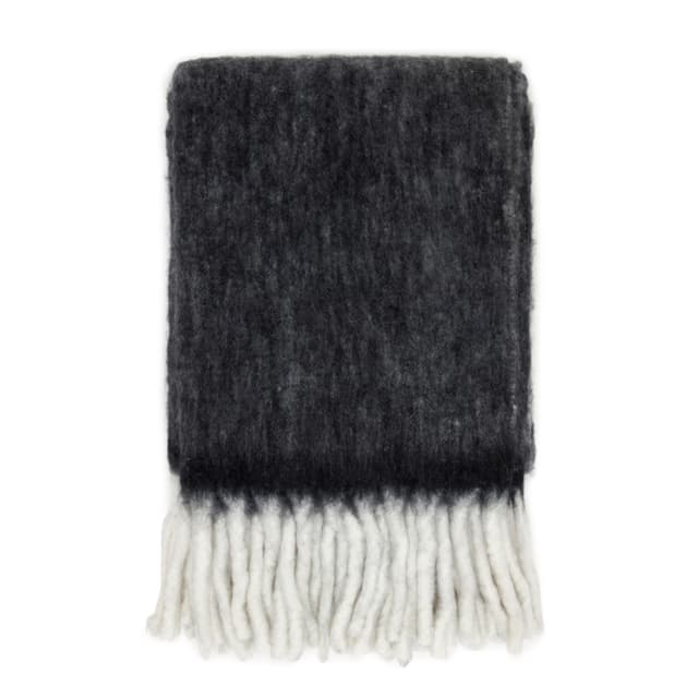 Bello Pläd Mörkgrå/Vit