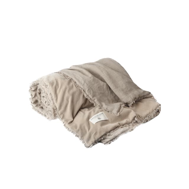 Nomad Överkast Sammet/Linne Desert Beige 180x260