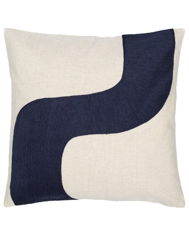 Seireeni Kuddfodral Linen/Dark Blue 50x50