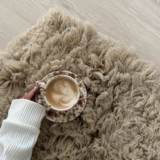 Fluffy Flokati Matta Camel 170x240