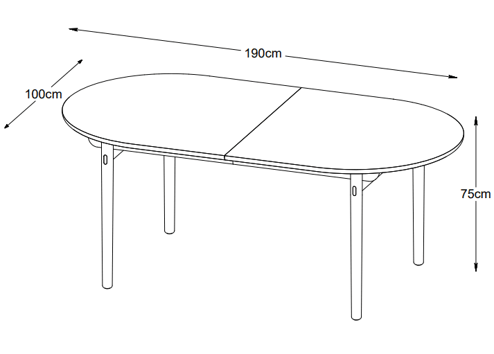 Alice Matbord Natural Oak 190cm