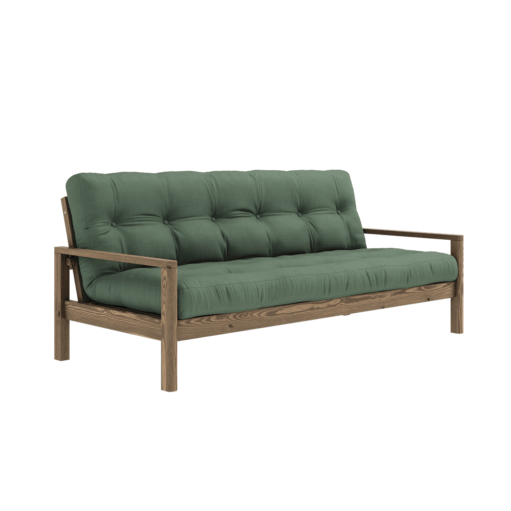 Knob Bäddsoffa Brun/Olive Green 190cm