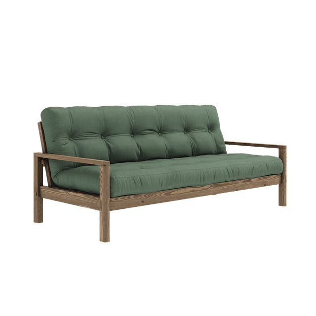Knob Bäddsoffa Brun/Olive Green 190cm