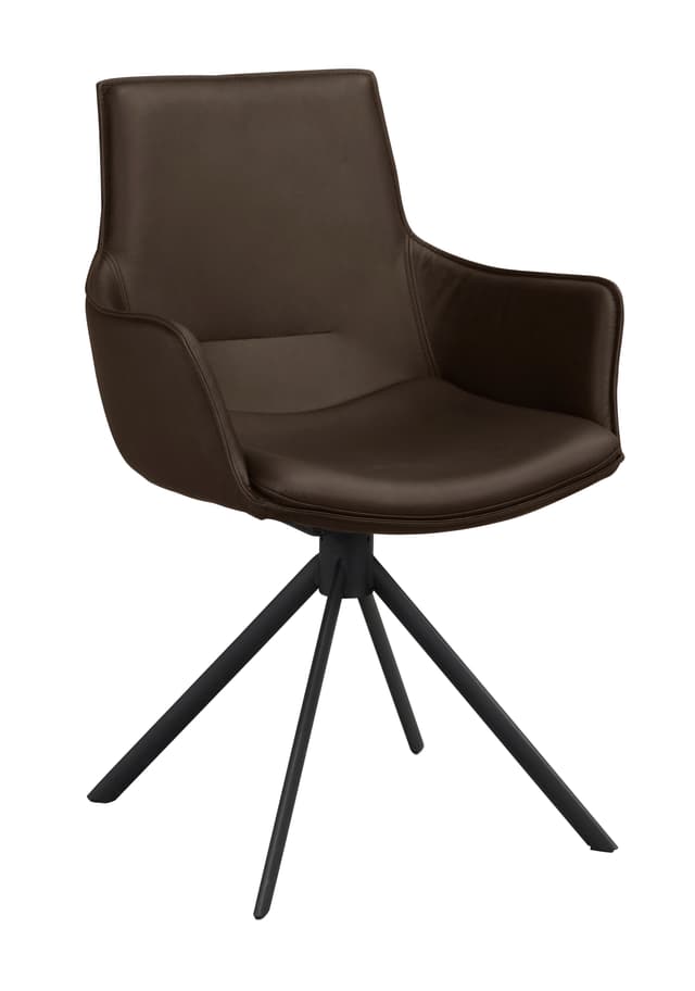 Lowell Karmstol Snurrben Läder Brun