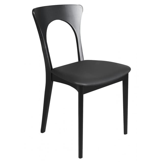 Peter Matstol Svartlaserad Ask/Svart Läder