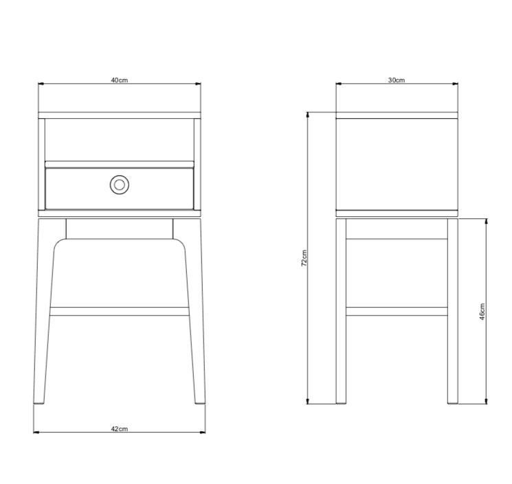 Höllviken Sängbord Höga Ben