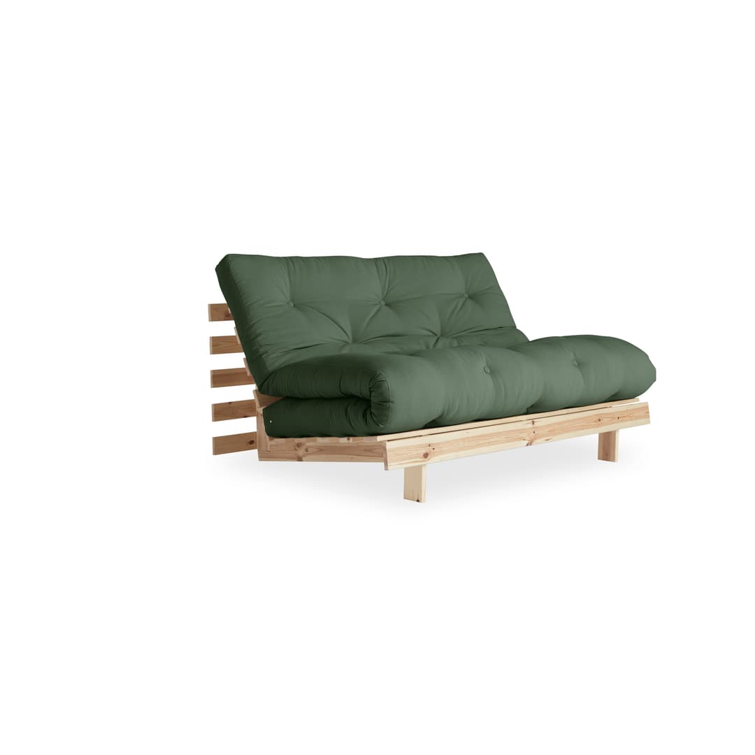 Roots Bäddsoffa Natur/Olive Green 140cm
