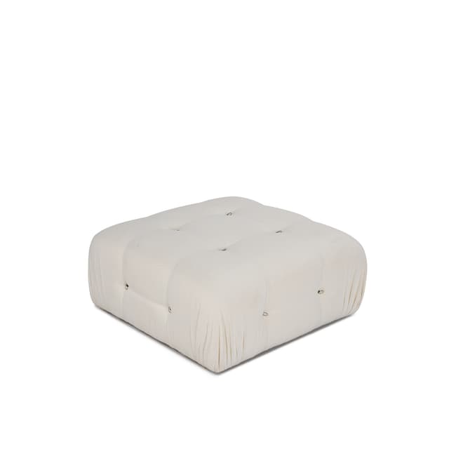 Blanca Fotpall White Bouclé