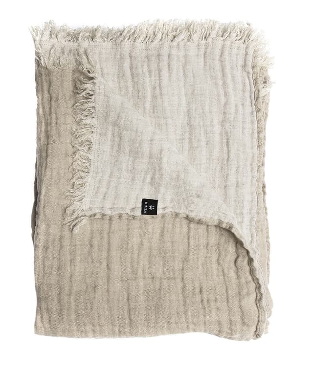 Hannelin Pläd Linne Natural/White 130x170