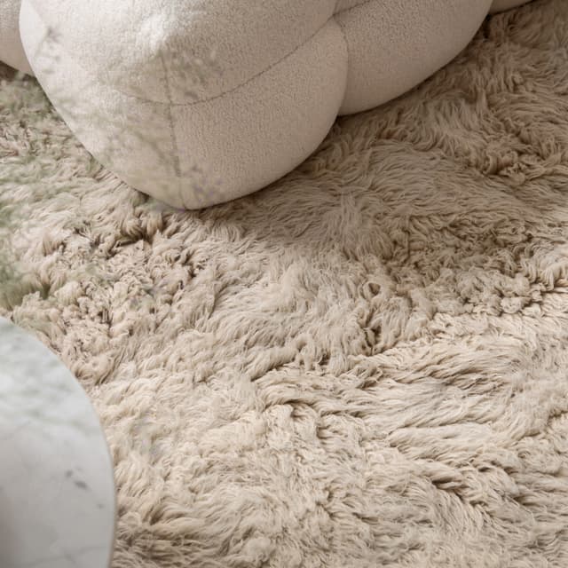 Fluffy Flokati Matta Greige 200x300