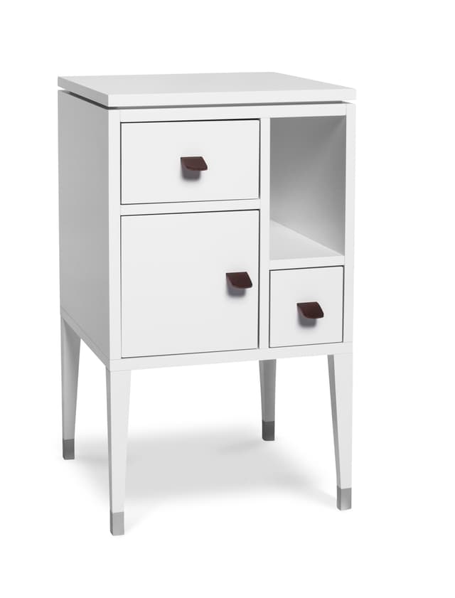 Abisko Sängbord Höga Ben Vit