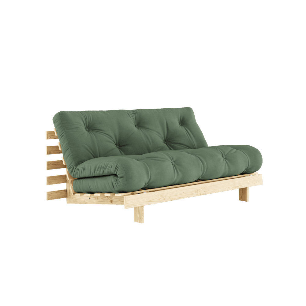 Roots Bäddsoffa Natur/Olive Green 160cm