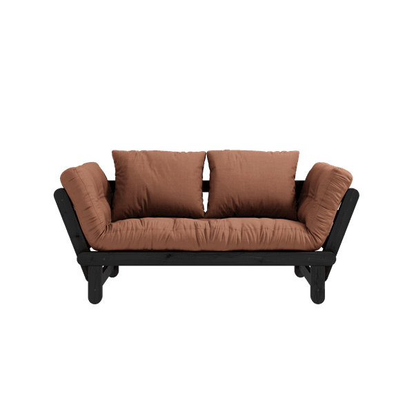 Beat Bäddsoffa Svart/Clay Brown 200cm