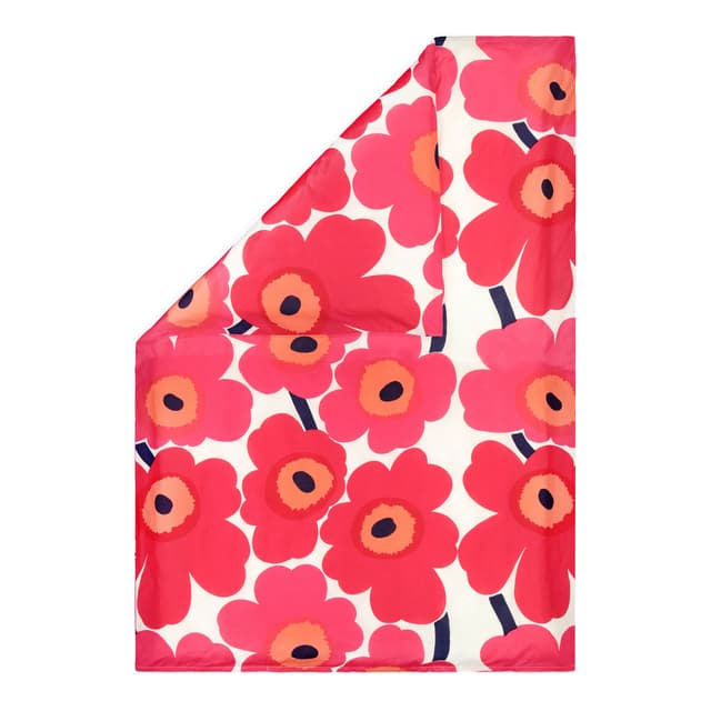 Unikko Påslakan Röd/Vit Enkel