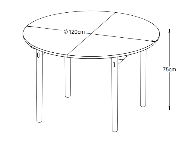 Alice Matbord Natural Oak Ø120