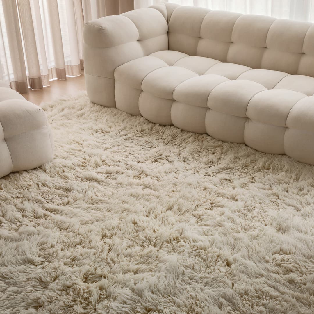 Fluffy Flokati Matta White 240x350