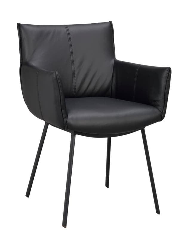 Hinckley Karmstol Svart Läder