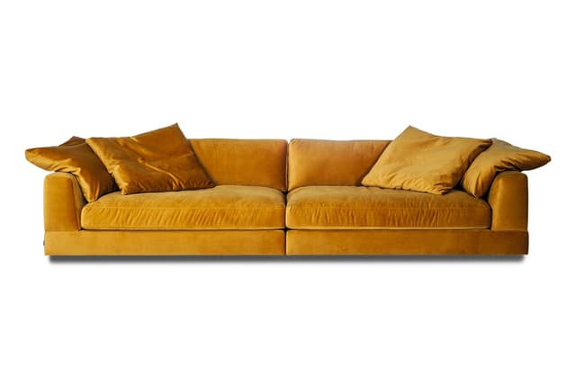 Cooper 4-sits Soffa Sammet Gul 324cm