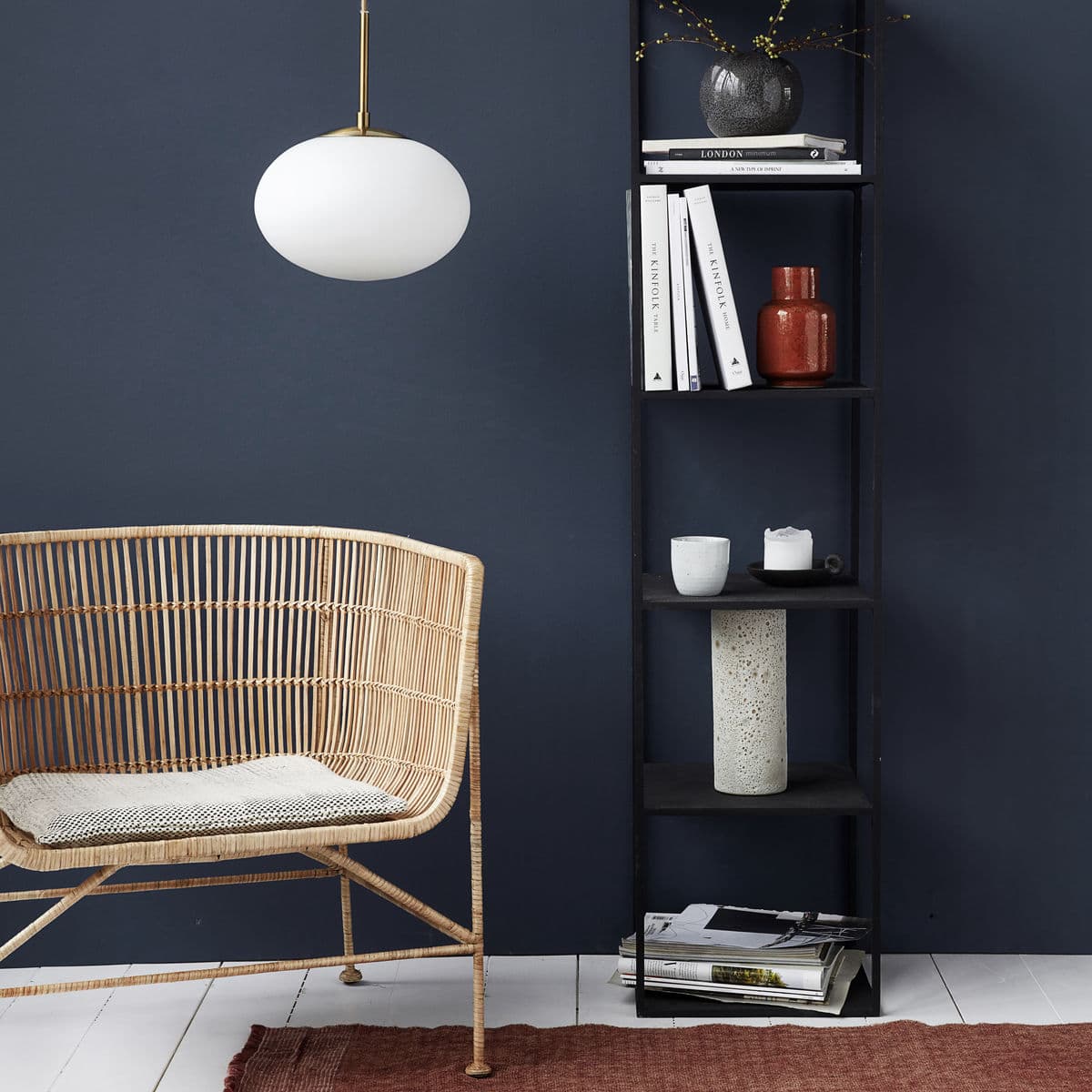 Glob Taklampa Mässing/Vit